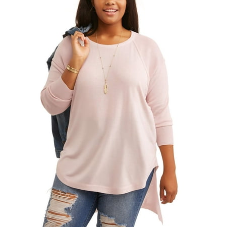 Poof Junior Plus Extreme High Low Hem Sweater