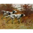 thumbnail image 2 of Thomas Blinks 18x15 Black Ornate Wood Framed Double Matted Museum Art Print Titled - English Setters, 2 of 5