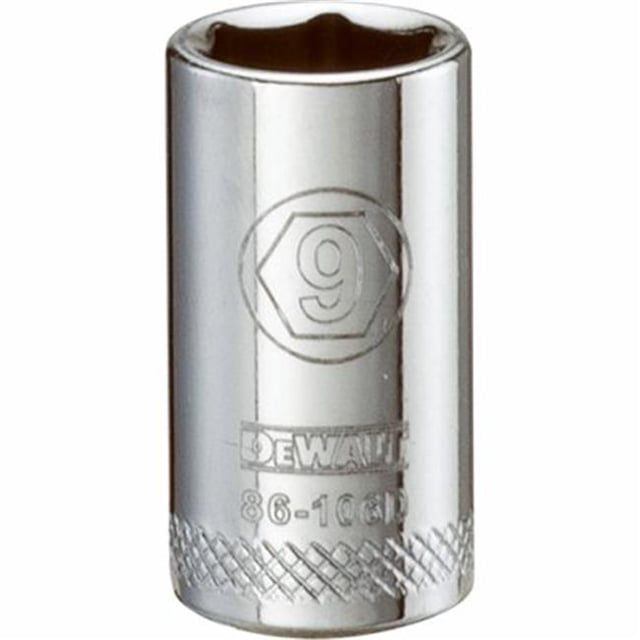 0.25 in. Drive, 9 mm 6 Point Polished Chrome Vanadium Steel Shallow Socket
