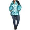 thumbnail image 2 of White Mark Women's Plus Size Metallic Puffer Coat, 2 of 5