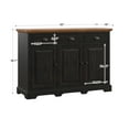 thumbnail image 5 of Weston Home Oak Top Kitchen Cabinet Buffet Sideboard, Antique Black, 5 of 9