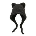 thumbnail image 3 of New Cat Ear Braid Knitted Hat Winter Outdoor Warm Cute Braid Hair Hat Ear Cold Hat Mad Rabbit Cold Weather Hat Hat for Man Winter and Ears Head Gear Winter Wool Trapper Hat for Men Mens Snow, 3 of 3