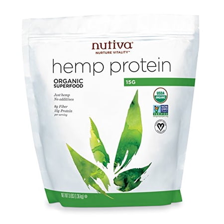 Nutiva Organic Cold-Pressed Raw Hemp Seed Protein Powder, 15G Protein, 3 Pound | USDA Organic, Non-GMO | Vegan, Gluten-Free, Keto & Paleo | Plant Protein with Essential Amino Acids