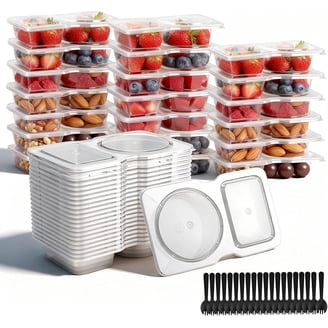 COOK WITH COLOR 4 Pack 8-Compartment Snackle Box Divided Serving