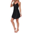 thumbnail image 4 of INSPIRE CHIC Womens Satin Nightgown Sheer Lace Backless Sexy Cheimise Spaghetti Lace Trim Lingrie Silky 2026 Sleep Dress XS Black, 4 of 6