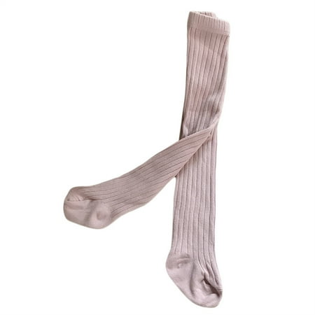 

xingqing 0-10 Years Toddler Baby Girls Tights Pantyhose Solid Soft Pit Strip Ribbed Knit Warm Leggings Stockings For Winter Pink 2-4 Years