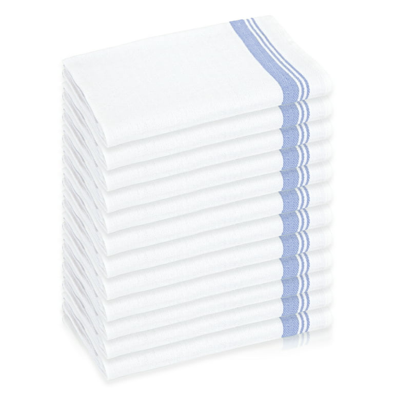 Choice Bulk Case 15 x 26 Blue-Striped 24 oz. Cotton Herringbone