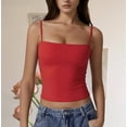 thumbnail image 2 of Tank Tops for Women, Skinny Solid Color Adjustable Spaghetti Strap Trendy Camisole, 2 of 4