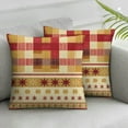 thumbnail image 2 of Rural Country Star Red Maroon Beige Buffalo Lattice Outdoor Pillow Covers Set of 2, Decorative Waterproof Throw Pillow Case, Vintage Style  Linen Soft Cozy Cushion Pillowcases, 2 of 6