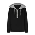 thumbnail image 4 of GigrtiJin Womens Plus Size hoodies Long Sleeved Hooded button Pullover Tops Casual loose Drawstring comfy Blouses, 4 of 6