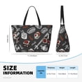thumbnail image 5 of KLL Japanese Sushi Hashi Print Large Beach Tote Bag Women Waterproof Sandproof Zipper Beach Tote Bag for Pool Gym Grocery Travel with Wet Pocket, 5 of 7