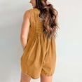 thumbnail image 3 of Daolelai Women's Casual Sleeveless Front Tie Denim Jumpsuit Overall Shorts Summer Denim Jumpsuit with Pockets, 3 of 9
