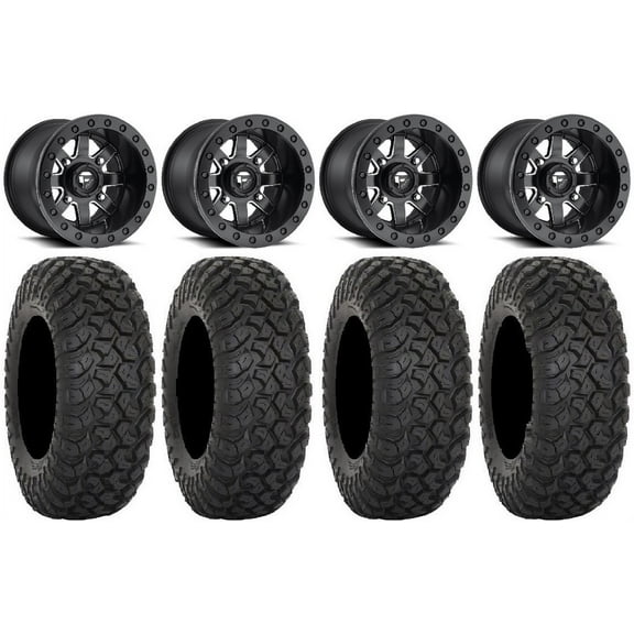 Fuel Maverick Beadlock 15" (4 3) Wheels 35" RT320 Tires Kawasaki Mule Pro FXT
