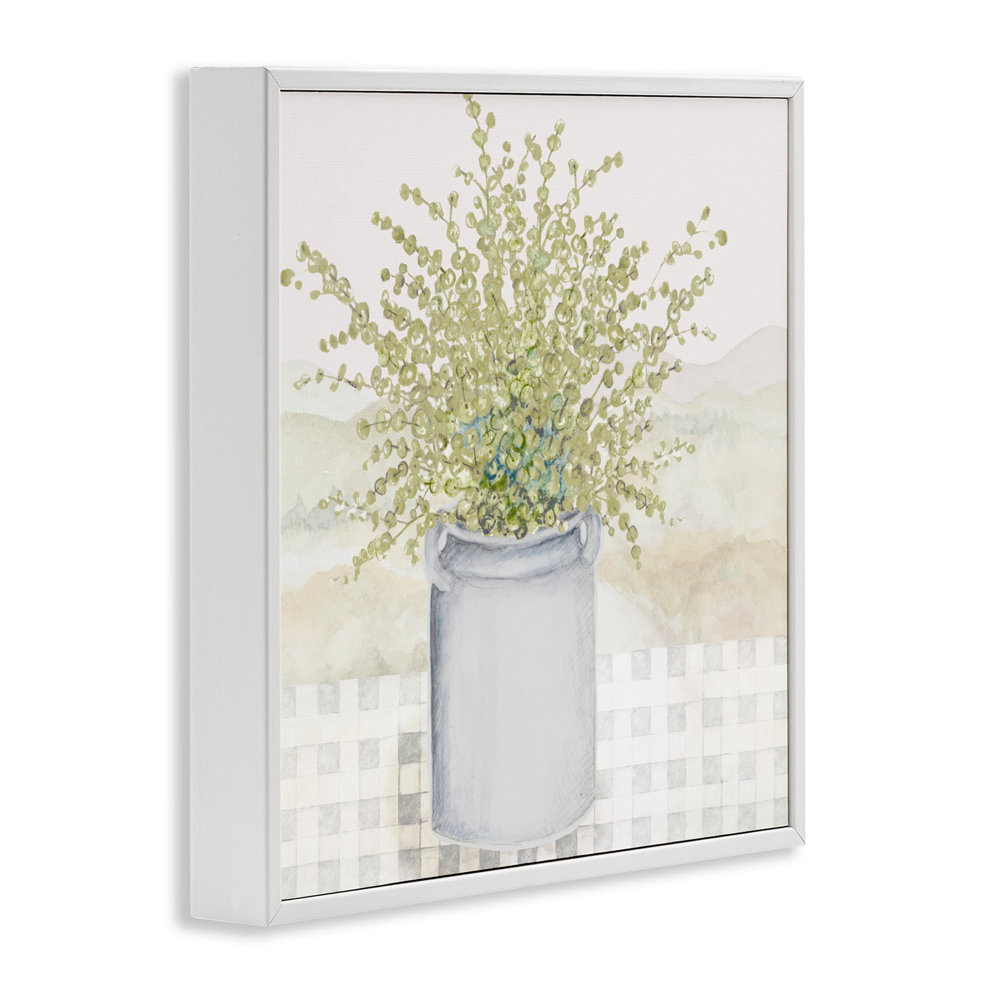 Stupell Industries Potted Farm Herbs White Framed Giclee Art, design by Janice Gaynor