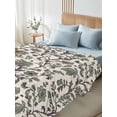 thumbnail image 4 of Full Size Flat Sheet Only, Sage Green Leaf Soft Brushed Microfiber Bed Sheets, Vintage Farmhouse Boho Pastoral Tribal Hotel Quality Breathable Bedding Top Sheet, Easy Care, 81"x96", 4 of 9