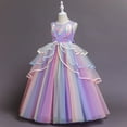 thumbnail image 2 of MEZZALL Girls Casual Fashion Princess Wedding Prom Dress Rainbow Sundress, Purple, 13 Y-14 Y, 2 of 4