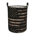 thumbnail image 2 of Goofa American Flag with Desert Camouflage Printed Circular Hamper,Laundry Basket with Handles,Storage Baskets Foldable,Large Capacity Laundry Hamper-Small, 2 of 8