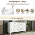 thumbnail image 3 of EUROCO Mirror Hollow-Carved TV Stand for TVs Up to 65''with Spacious Storage,Buffet Cabinet with Adjustable Shelves,Multi-functional Console Table with 4-Door,Credenza Cabinet for Living Room,White, 3 of 8