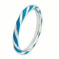 thumbnail image 3 of Sterling Silver Twisted Blue Enameled Ring, 3 of 5