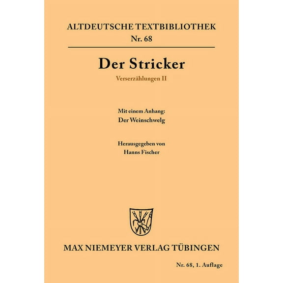 Altdeutsche Textbibliothek: Verserzählungen II (Paperback)