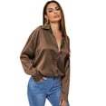 thumbnail image 3 of Zeagoo Women's Silk Button Down Shirts Long Sleeve Stain Blouses Dressy Casual Busines Spring Fall Top, 3 of 7
