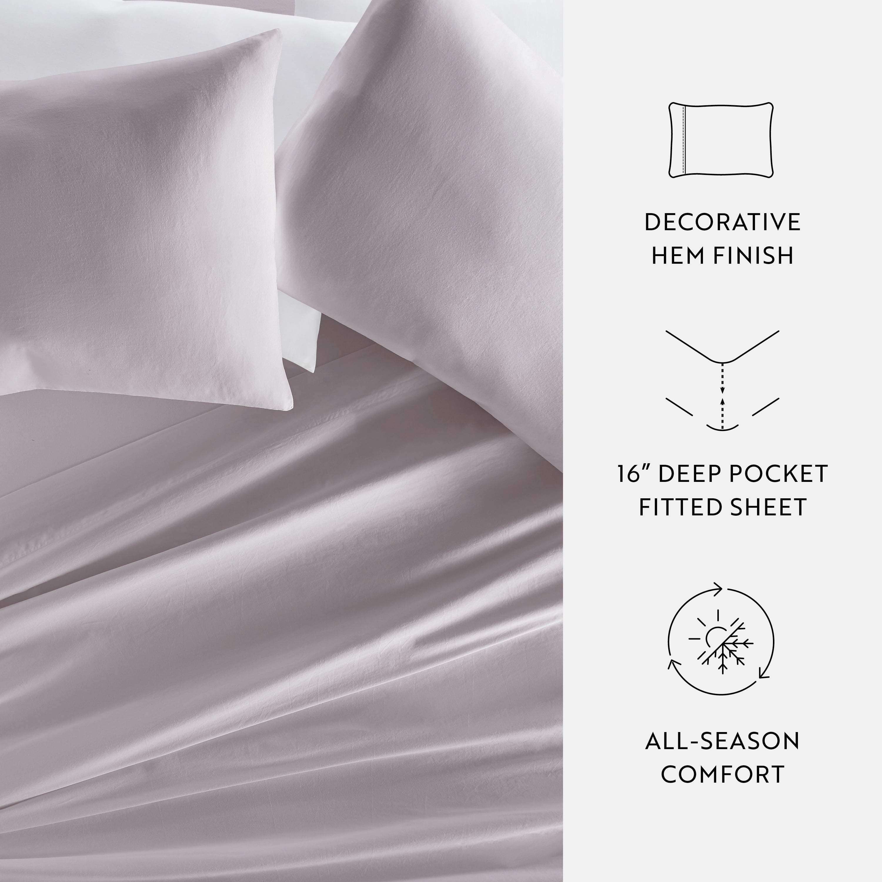Noble Linens 300 Thread Count 4 Piece Cotton Sheet Set in Mauve ,Twin