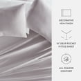 thumbnail image 5 of Noble Linens 300 Thread Count 4 Piece Cotton Sheet Set in Mauve, Queen, 5 of 7