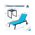 thumbnail image 4 of Bingirl Ensemble de 3 Chaises Longues d'Extérieur pour la Maison avec Roues et Dossier Réglable - Chaises Longues de Bord de Piscine avec Table d'Appoint pour Patio, 4 of 8