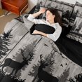 thumbnail image 4 of Manfei Hunting Moose Twin Bedding Sets 7pcs, Gray Farmhouse Barn Door Bedding Comforter Set, Woodland Wildlife Animal Sheet Sets, Ultra Soft Home Decor, 4 of 8
