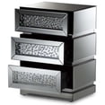 thumbnail image 3 of Hawthorne Collection MDF Silver Nightstand Rectangular Mirrored 26.18" Assembled, 3 of 7