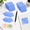 Fluorescent Blue-Fluorescent Color, variant on Morandi Blue-Morandi Color 3x3 Inch Transparent Sticky Notes Set with Dual-Tip Marker