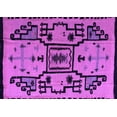 thumbnail image 1 of Ahgly Company Indoor Rectangle Abstract Purple Modern Area Rugs, 4' x 6', 1 of 4