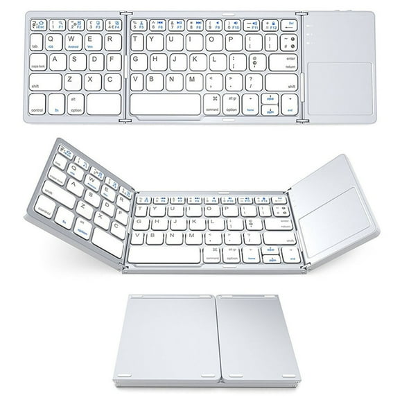 Portable 3-Fold Wireless Bluetooth Keyboard with Touchpad for Android/iOS/Tablet, 140mAh Battery, Ultra-Thin Design, 63 Keys, 100H Use Time