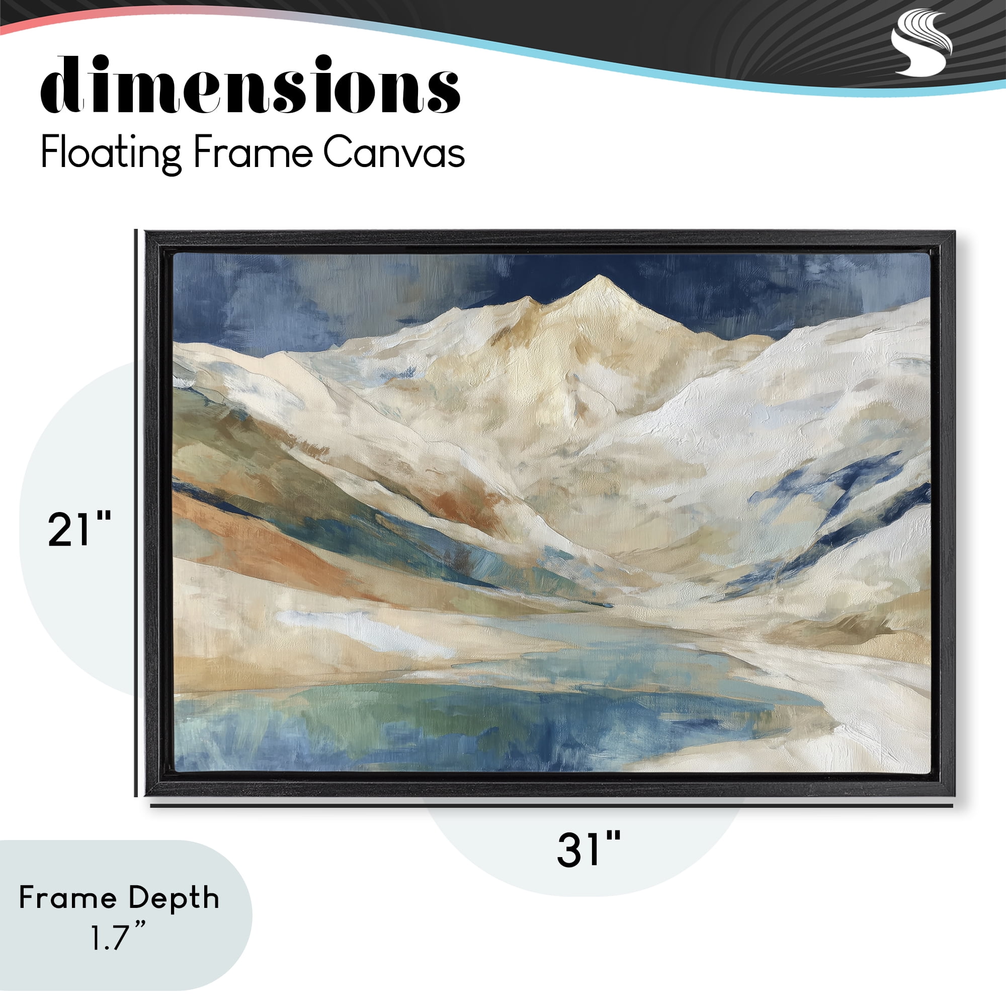 Stupell Industries Glacial Valley in Alaska Range Black Framed Floater Canvas Wall Art, design by Chromatic Storm Studio