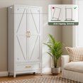 thumbnail image 5 of CXUZCZ 71" Tall Metal Storage Cabinets,Kitchen Pantry Cabinet with 3 Adjustable Shelves and 1 Drawer,Freestanding Cupboard for Kicthen,Dining Room,Living,Hallway,White, 5 of 11