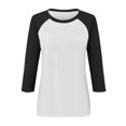 thumbnail image 4 of Shirt for Women's Fashion Casual Raglan Sleeve Round Neck 3/4 Sleeve Loose Printed T-Shirt Ladies Top, 4 of 7