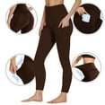 thumbnail image 6 of ZVAVZ Girls Leggings with Pockets High Waisted 7/8 Workout Pants Tummy Control Yoga Pants Kid's Soft Breathable Leggings Brown,12 Years, 6 of 7