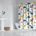 thumbnail image 2 of White Dinosaurs Palms Eggs Pattern Shower Curtain 72"x72" ,Bathroom Decorative Shower Curtains Set with 12 Hooks,Modern Waterproof Washable Shower Curtain, 2 of 6
