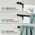 thumbnail image 4 of Zenna Home Smart Rods 18" - 48" Adjustable Wall Mount Café Window Curtain Rod, Easy Install, Black, 4 of 6