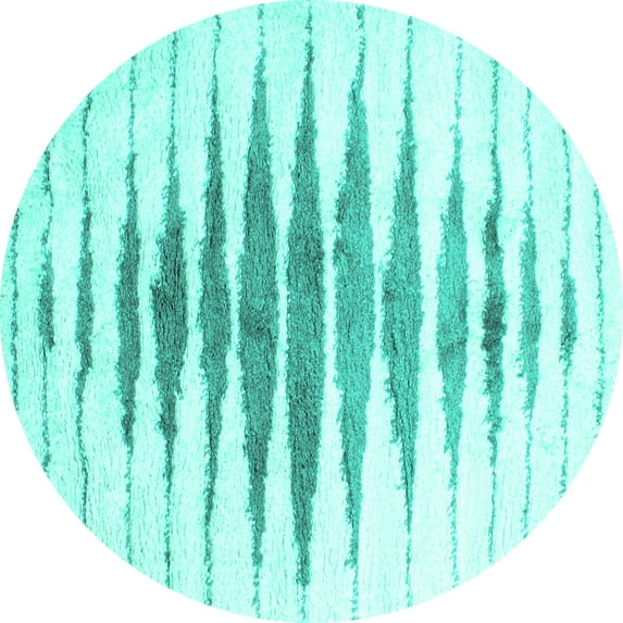 Ahgly Company Indoor Round Solid Turquoise Blue Modern Area Rugs, 5' Round