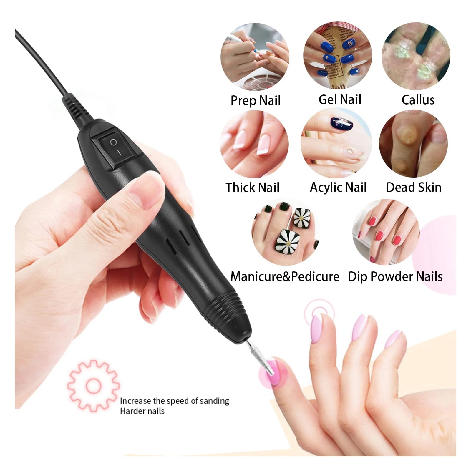 20000 RPM Manicure Drill Machine Set Electric Nail Drill Machine Gel Polish Remover Portable Nail Polisher Equipment