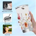 thumbnail image 6 of SKYSONIC Colorful Botanical 20 oz Tumbler Stainless Steel Vacuum Insulated Travel Tumbler with Straw and Lid, Durable Coffee Mug Drinking Cup, 6 of 7