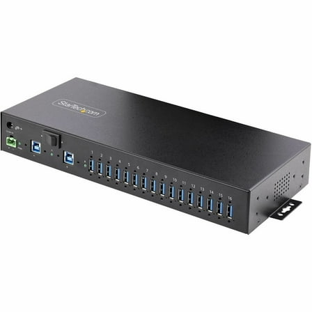 StarTech 16-Port Industrial USB 5Gbps Hub with Power Adapter