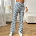 thumbnail image 7 of JUSLIO Womens Pants Comfortable Casual Lounge Striped Pants for Women Straight Leg Pants Blue XL, 7 of 7