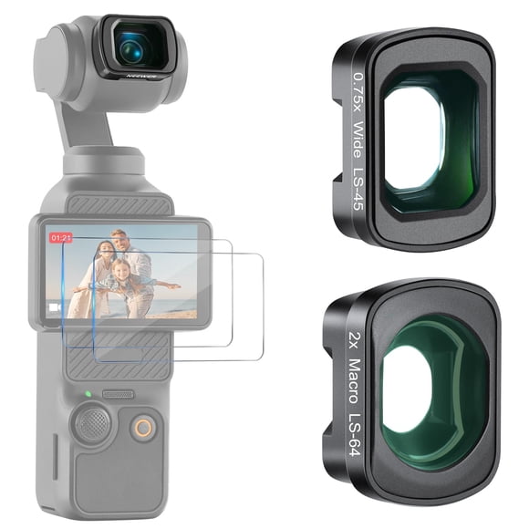 Juego de lentes NEEWER 0.75X Gran Angular y 2X Macro para DJI Osmo Pocket 3