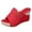 A-Red, variant on Platform Wedge Sandals for Women Open Toe Espadrilles Slip on High Wedges Slides Summer Vacation Shoes with Arch Support Size 9.5 Green