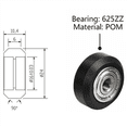 thumbnail image 3 of 20 Pcs Plastic Wheel with Bearings Big Models Passive Round Wheel Idler Pulley Gear Wheel for CR10 3, 3 of 8