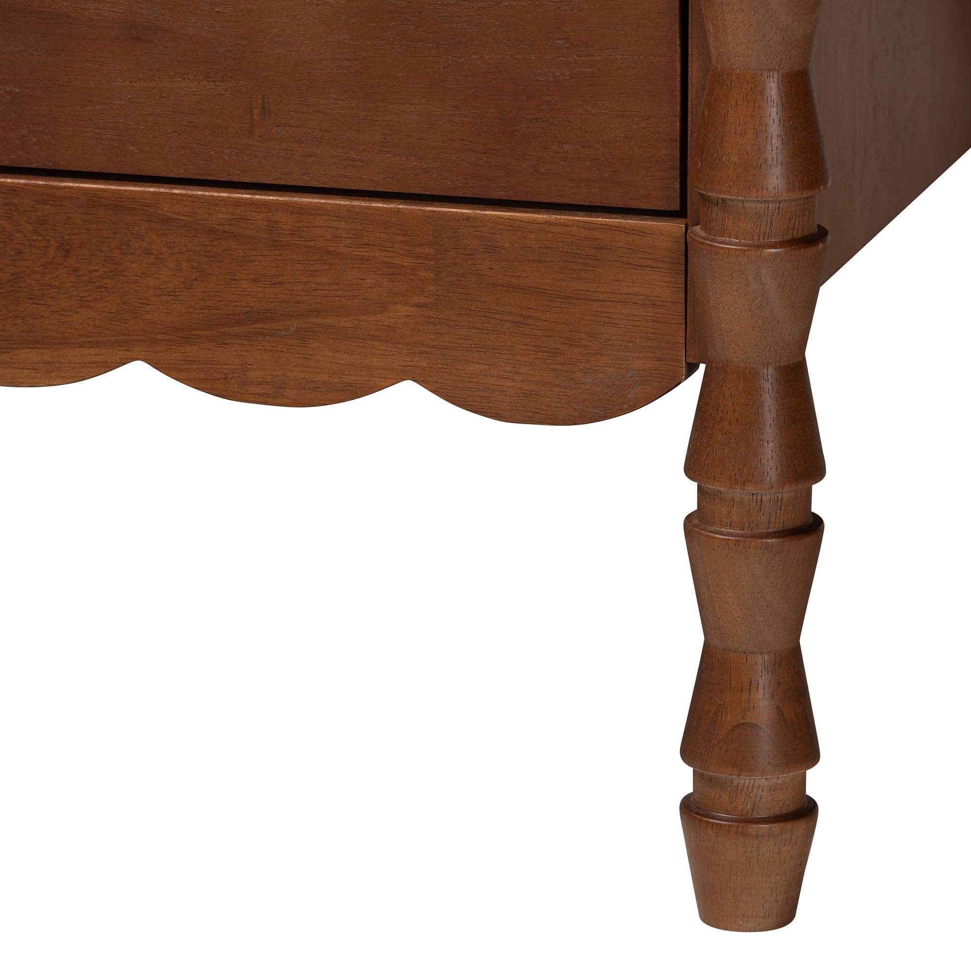 Baxton Studio Danette Modern Bedroom Set, 4-Piece with Two Nightstands, Queen, Walnut Brown