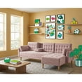 thumbnail image 1 of Sala Modular Reversible Makora Hassan con Memory Foam Color Rosa Velvet Respaldo Reclinable de 3 Posiciones con Portavasos, 1 of 10