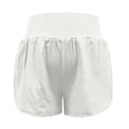 thumbnail image 6 of Women's High Waist Wide Leg Yoga Shorts with Elastic Waistband for Fitness and Tennis,White,M, 6 of 7